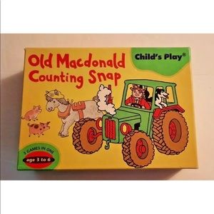 Old Macdonald Counting Snap Game By Child’s Play Pre-School 3 Games in 1 box Fun